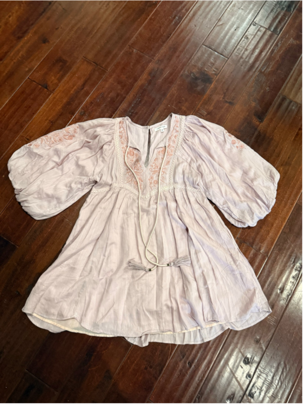 Women's Current Terra Mini Dress Size S Pink Beige Embroidered Boho - Picture 2 of 6